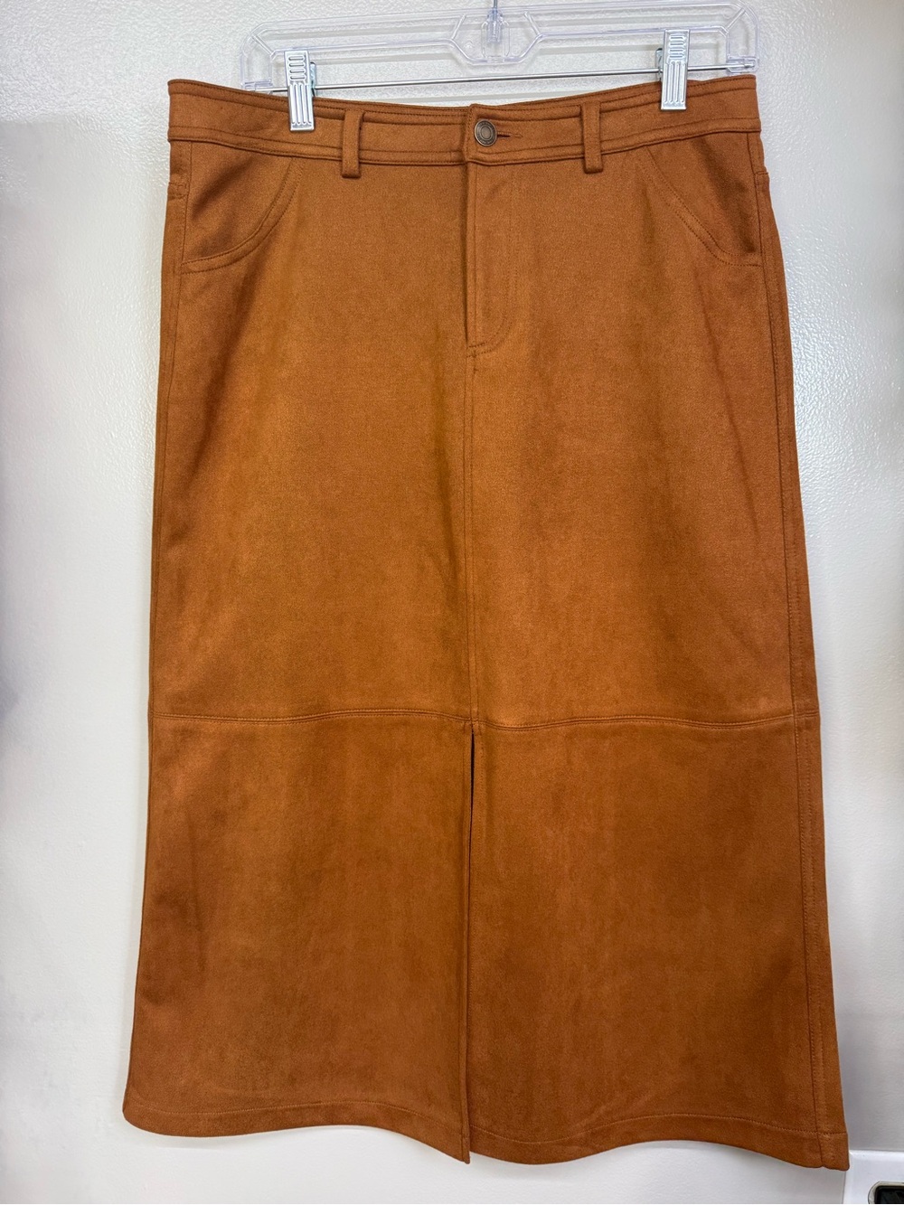 FRYE AND CO. Faux Suede Midi Skirt in Brown Fall Western Excellent like New sz 6
